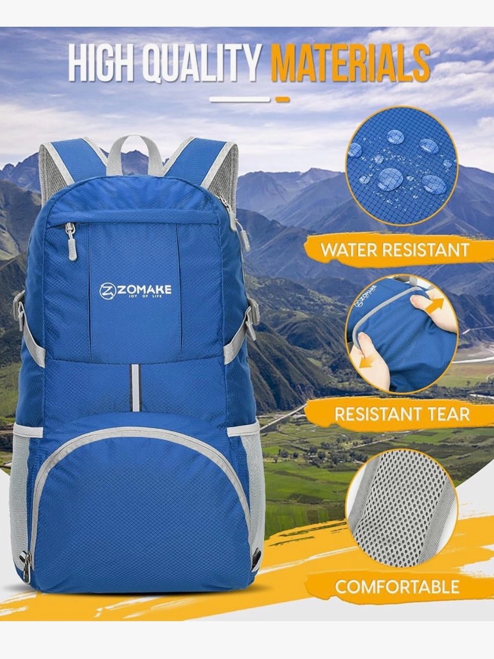 Men's Blue Daypack Backpack